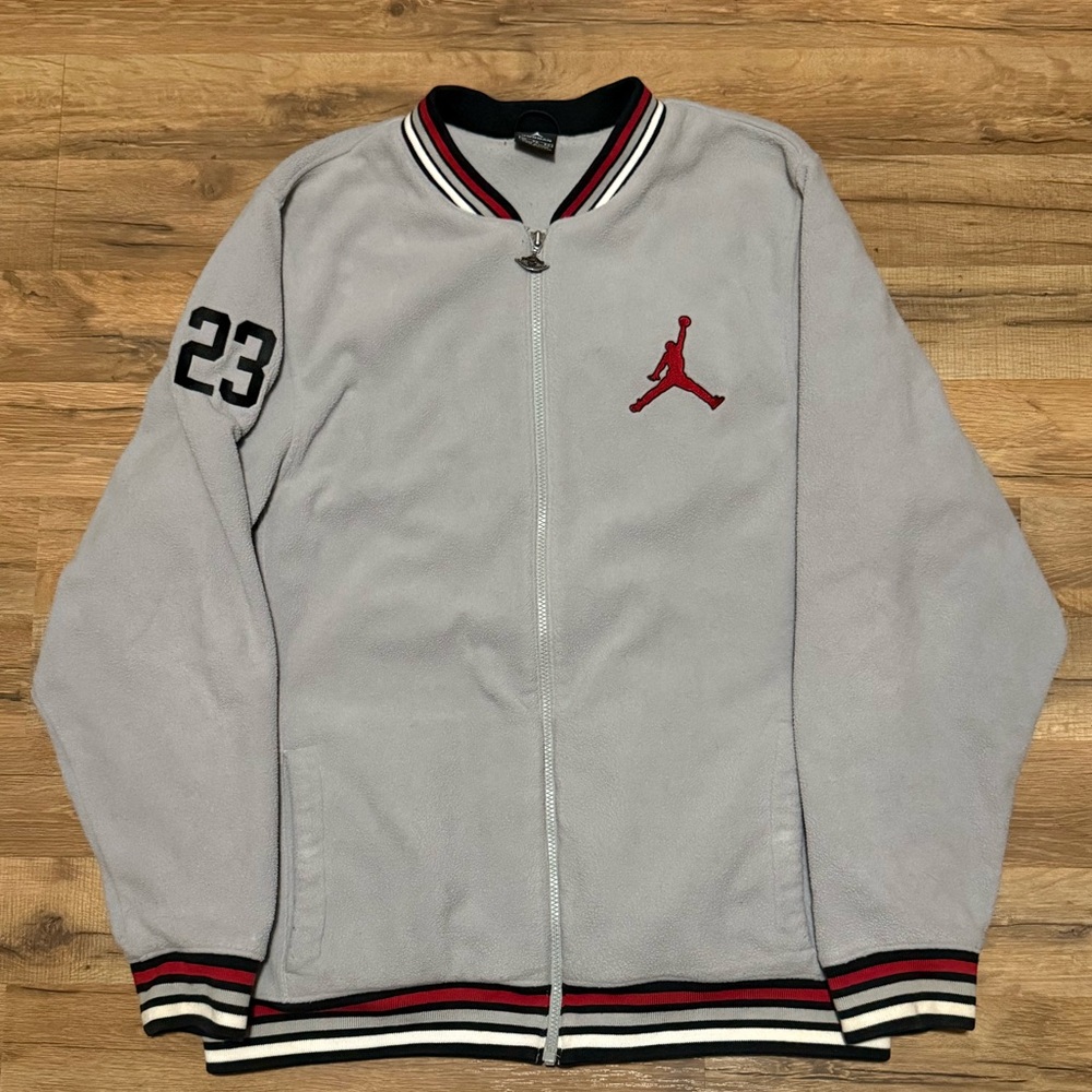 Y2K Air Jordan Chicago Zip Up Fleece Bomber Jacket